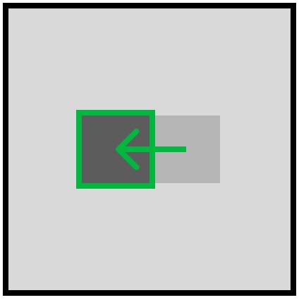 A square containing other squares and an arrow